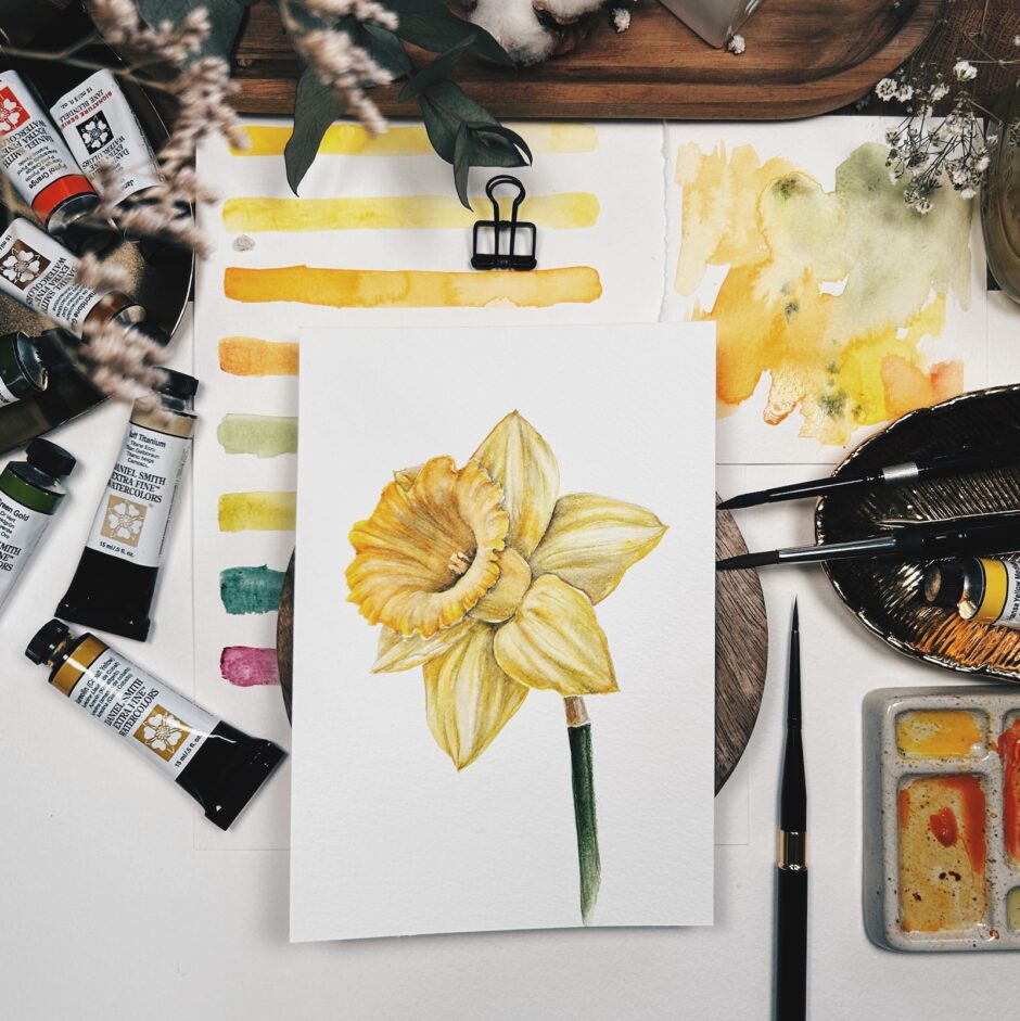 Corso online di acquerello “Narcisi”