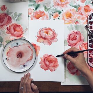Nuovo workshop di acquerello: Peonie ad acquerello: tecniche e segreti