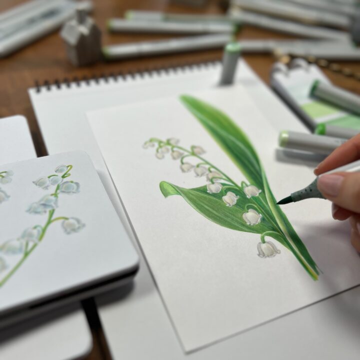 Fiori in punta di marker – Il mughetto